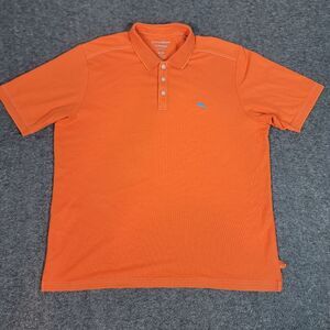 Tommy Bahama Islandzone Mens Gold Casual Polo Shirt XL Orange Emfielder Supima